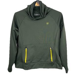 Ariat Tek Cold Series Equestrian Fleece Women Large Olive Funnel Neck Horse Girl
